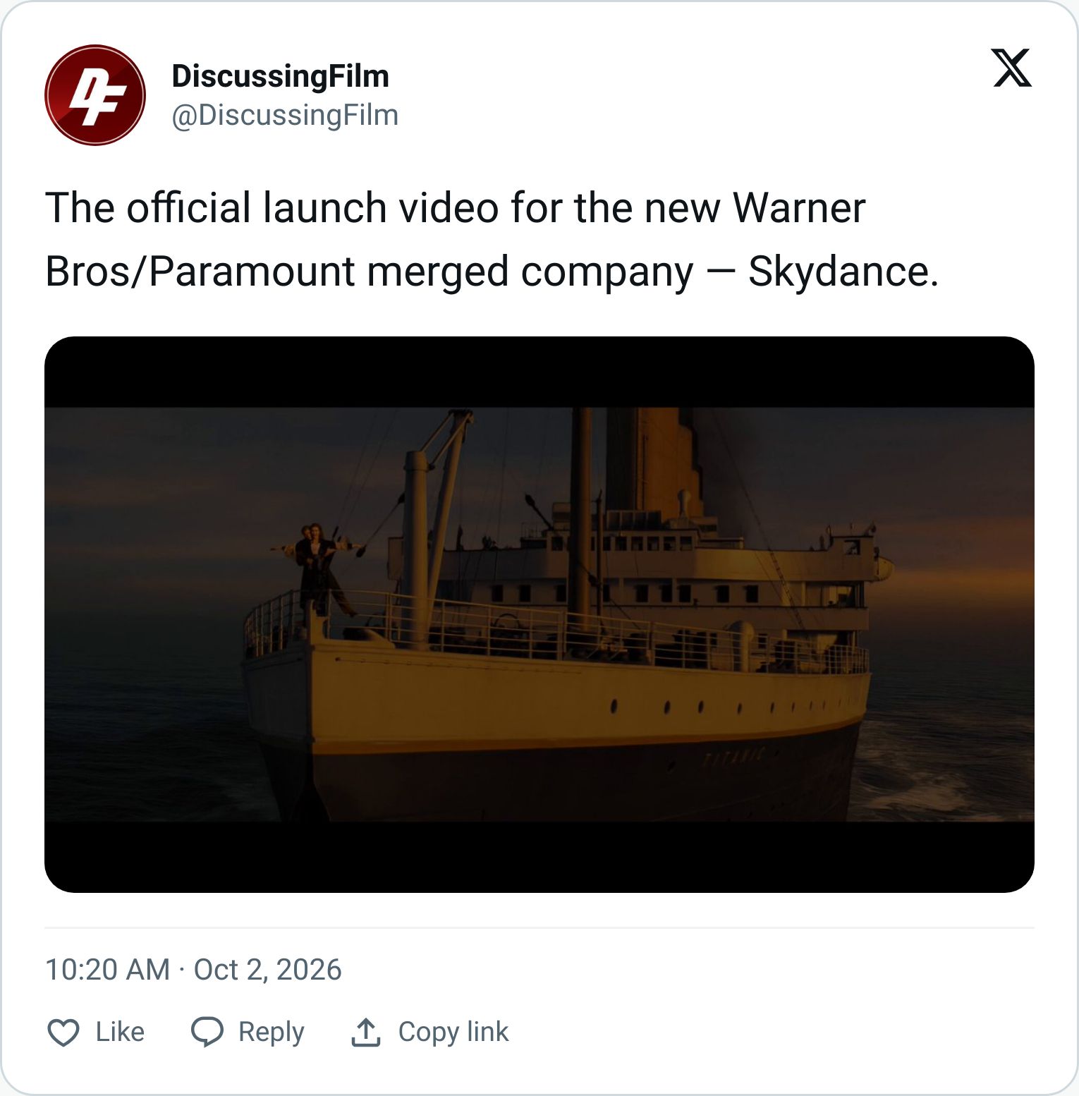 Tweet screenshot