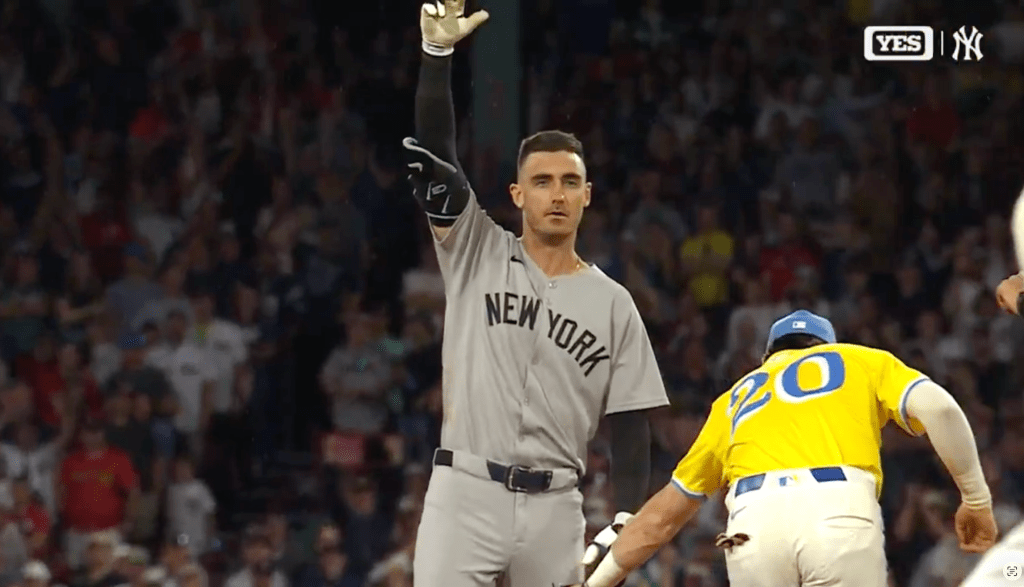 Yanks got to Chapman, behind one of the at-bats of the season