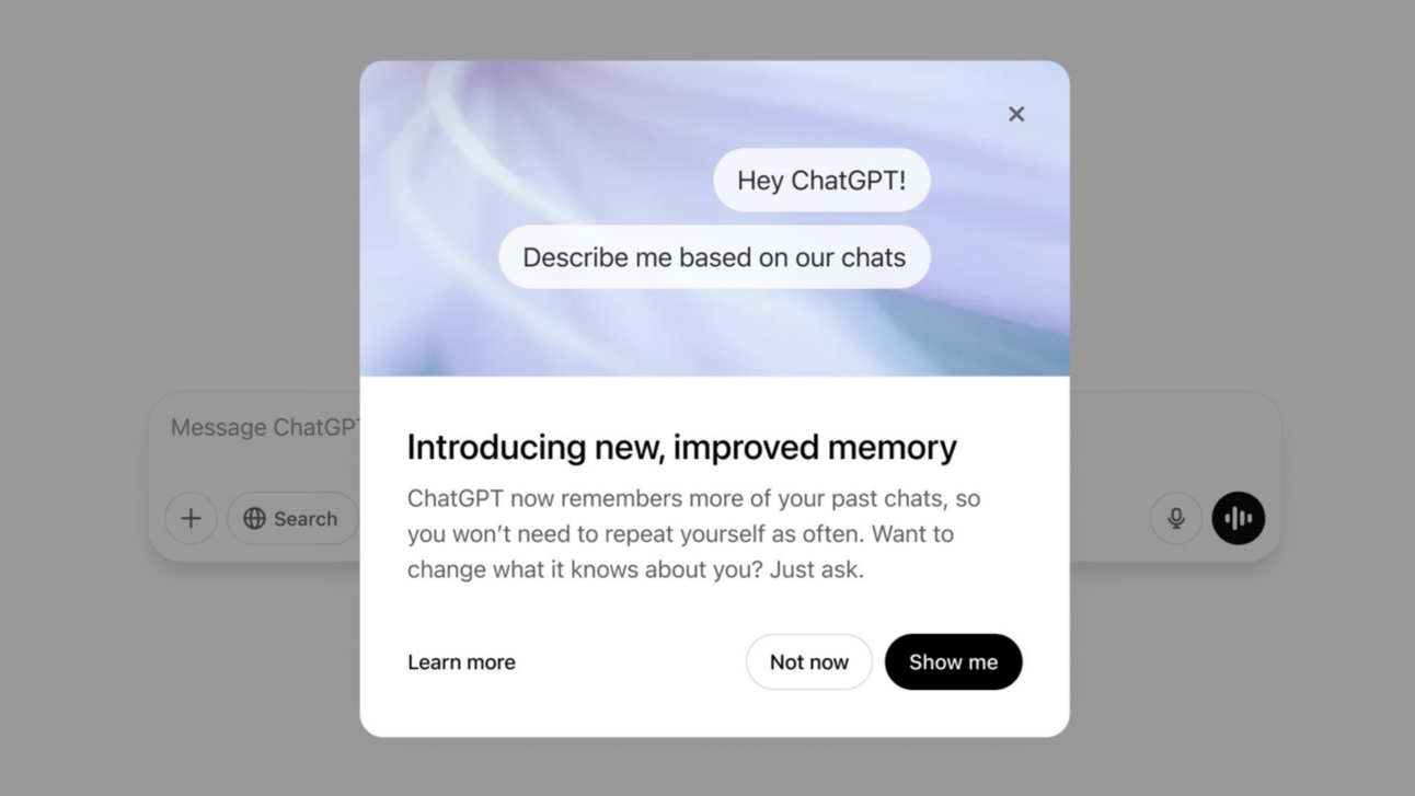 ChatGPT now remembers everything
