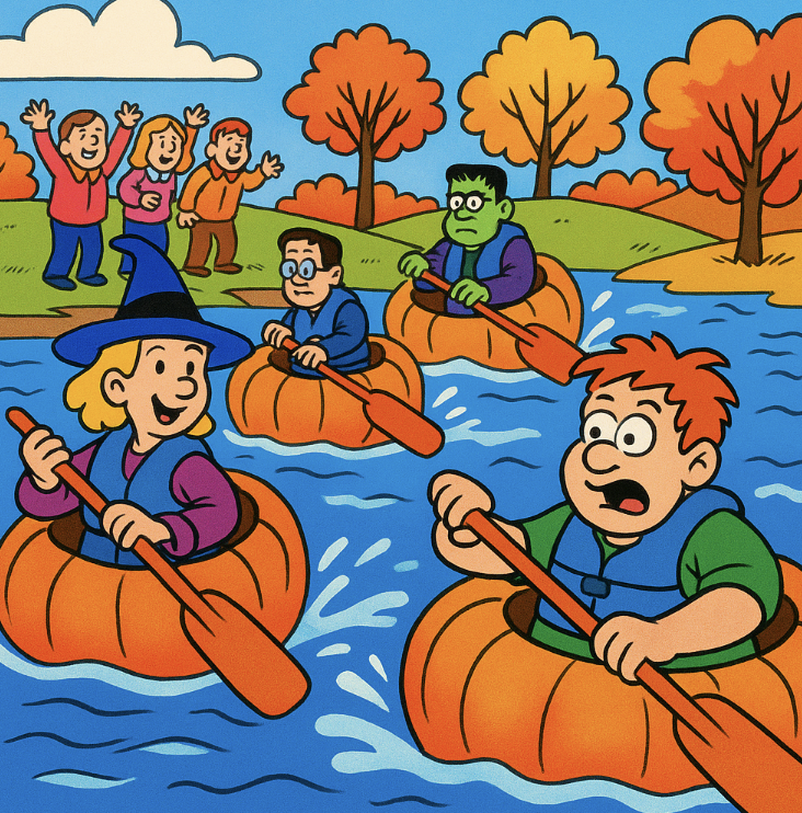 Giant, floating pumpkin races draw large crowds to annual event in Oregon