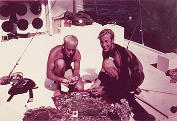 Divers on the Cabin Wreck off Sebastian in 1968