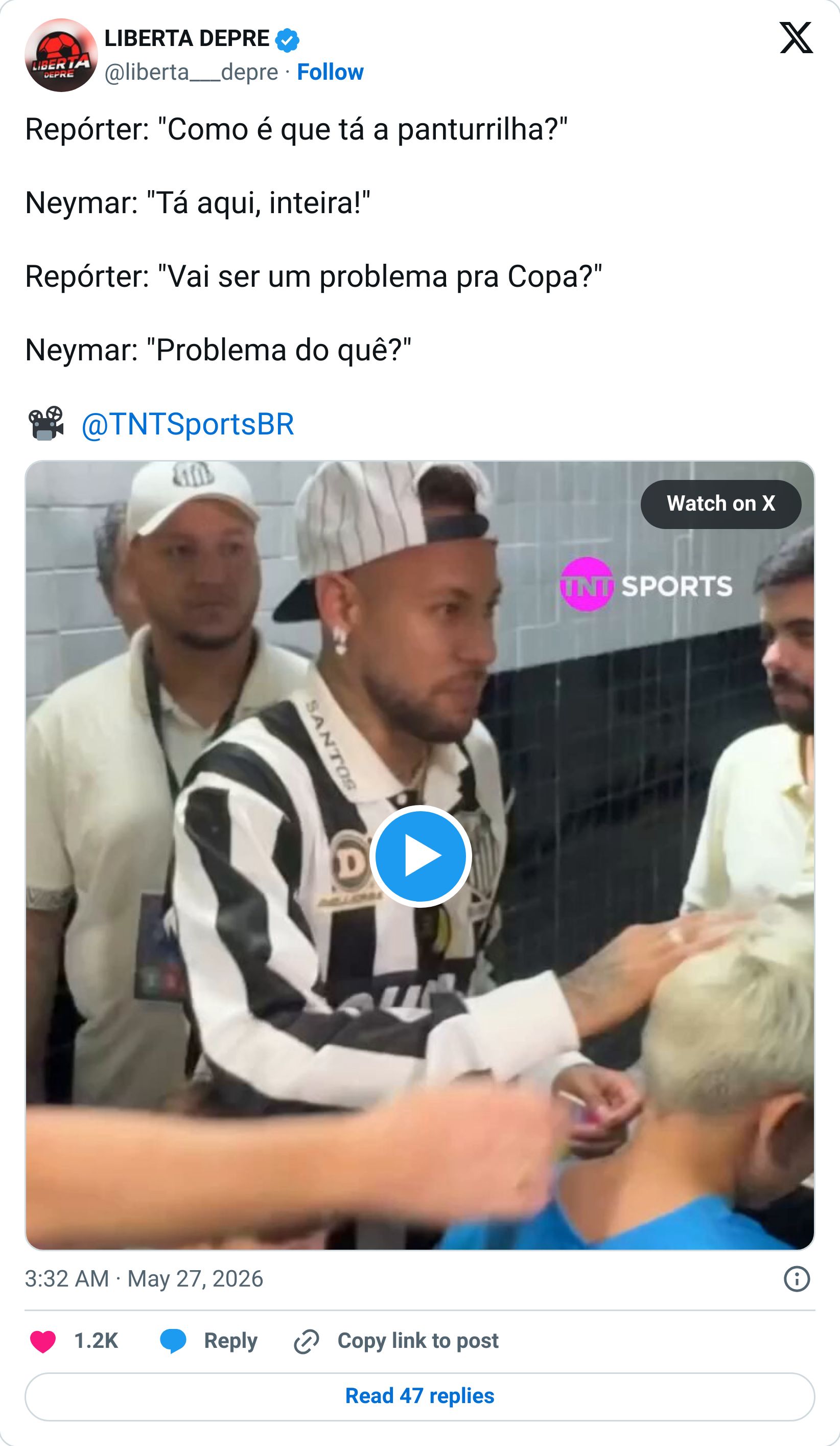 Tweet screenshot