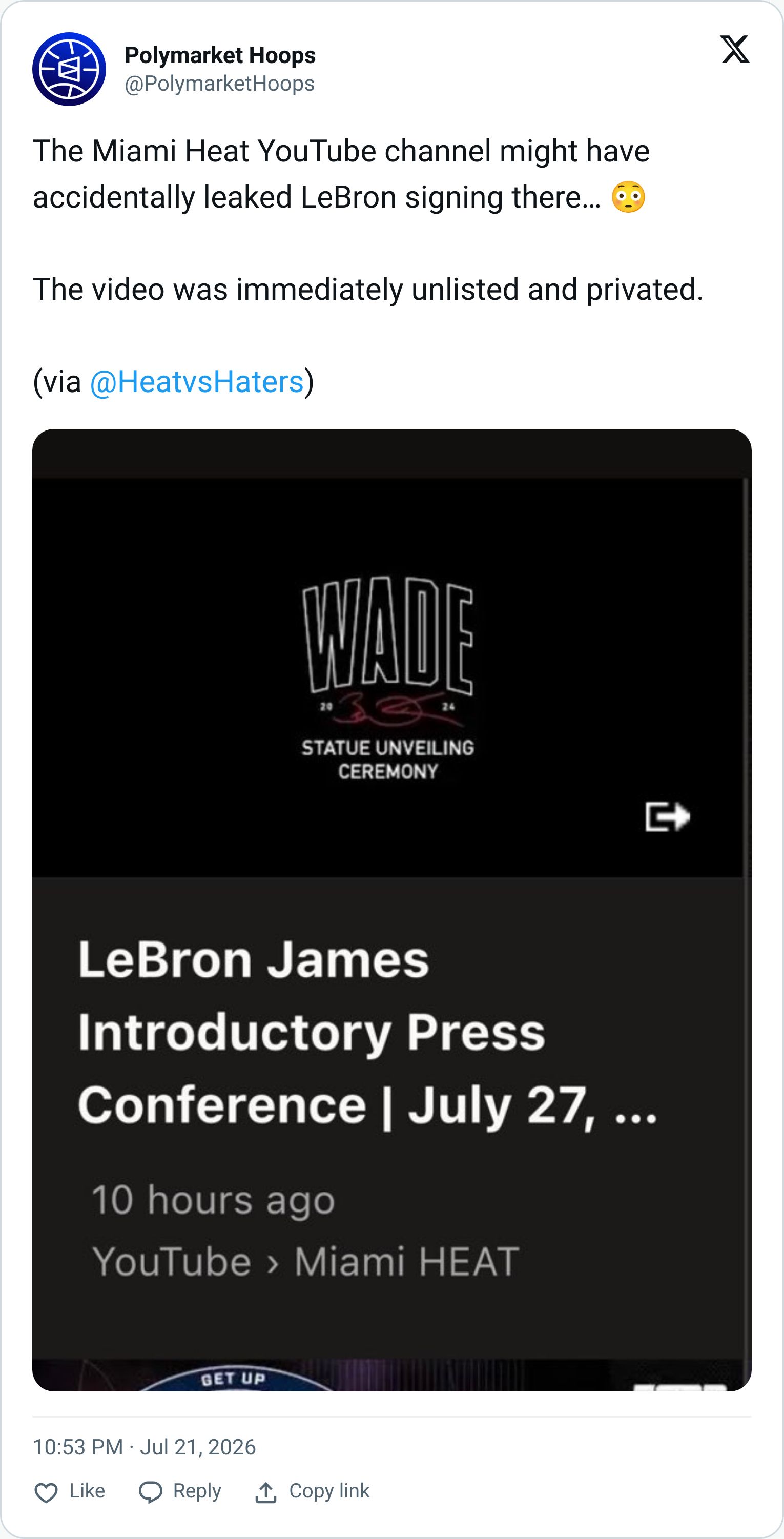 Tweet screenshot