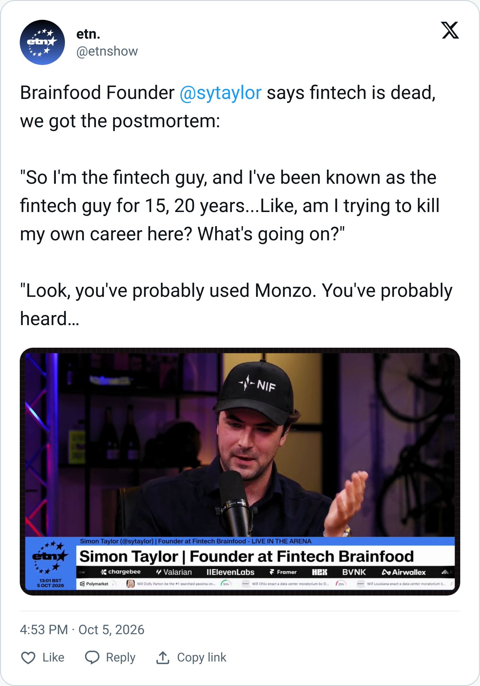 Tweet screenshot