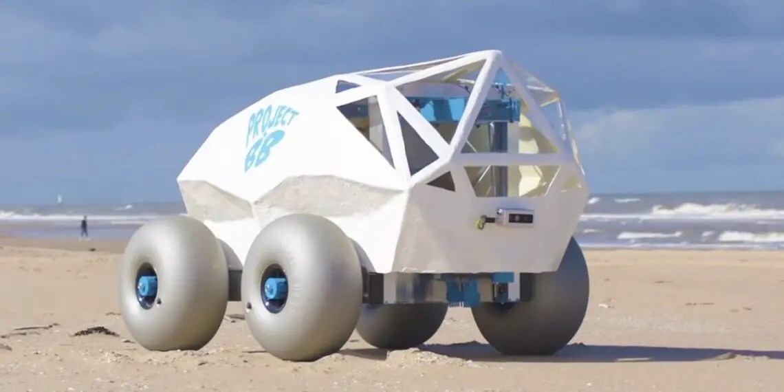 Un robot que limpia las colillas de cigarrillo de las playas