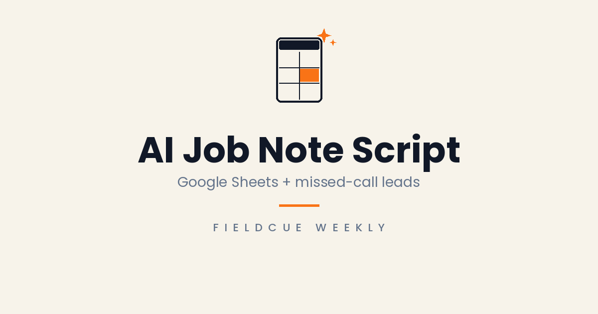 Free Google Sheet AI Job Note Script
