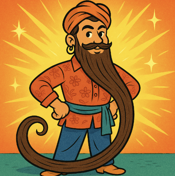 A man with extraordinarily long beard locks