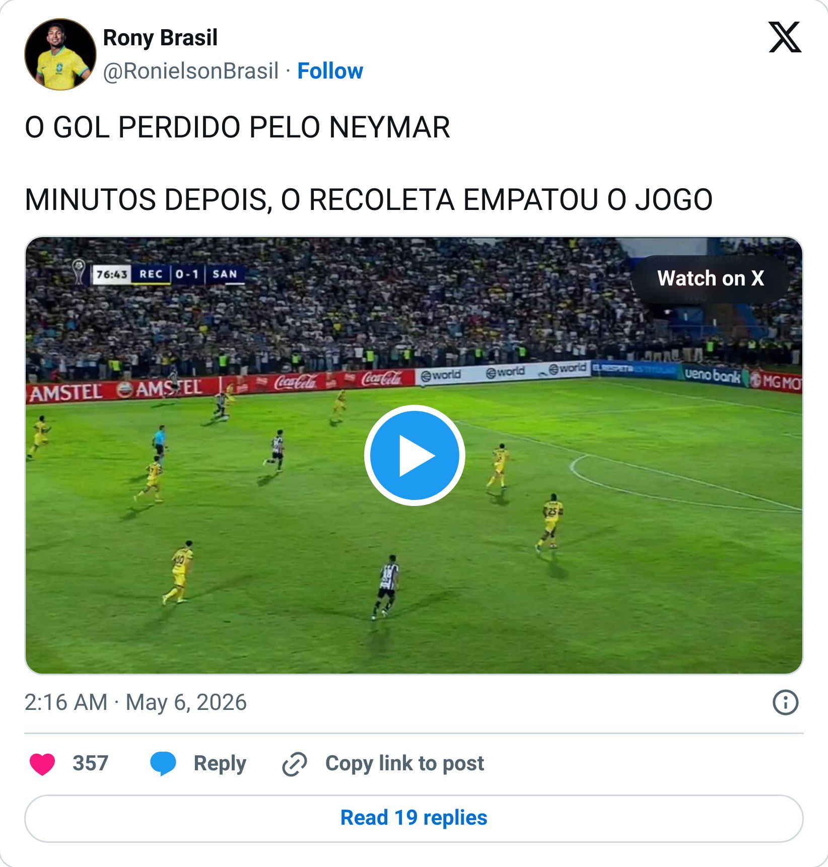 Tweet screenshot