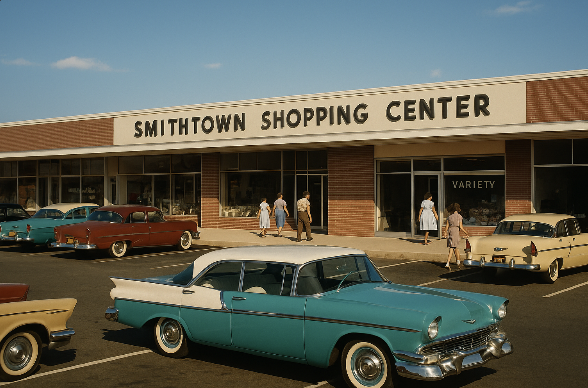 Smithtown Shopping Center on Long Island, 1954