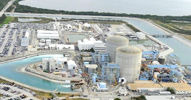 Aerial view of the St. Lucie Nuclear Power Plant on Hutchinson Island