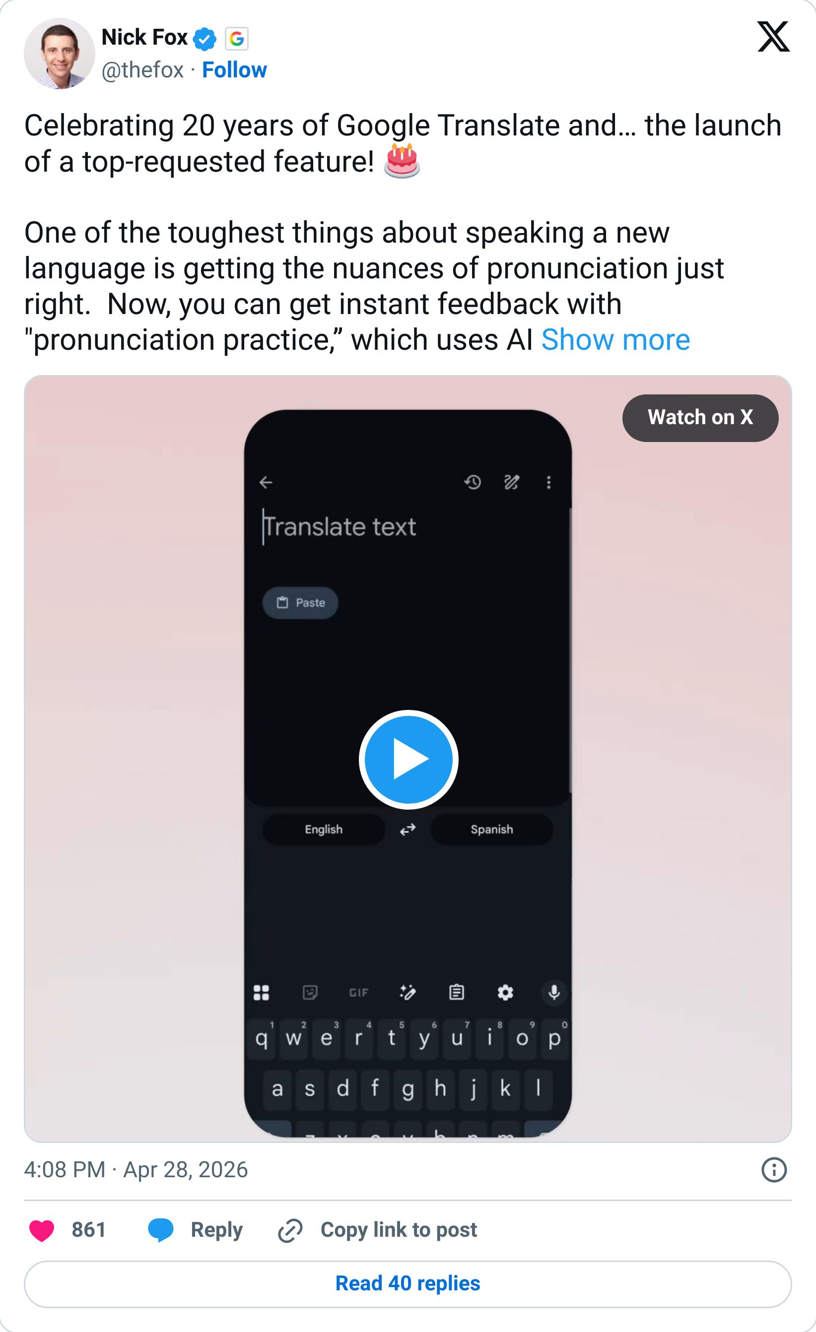 Tweet screenshot