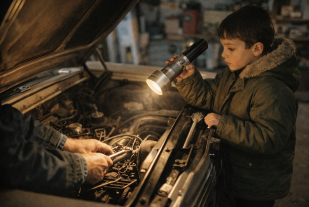 Steve’s Garage Night Flashlight Duty, 1967