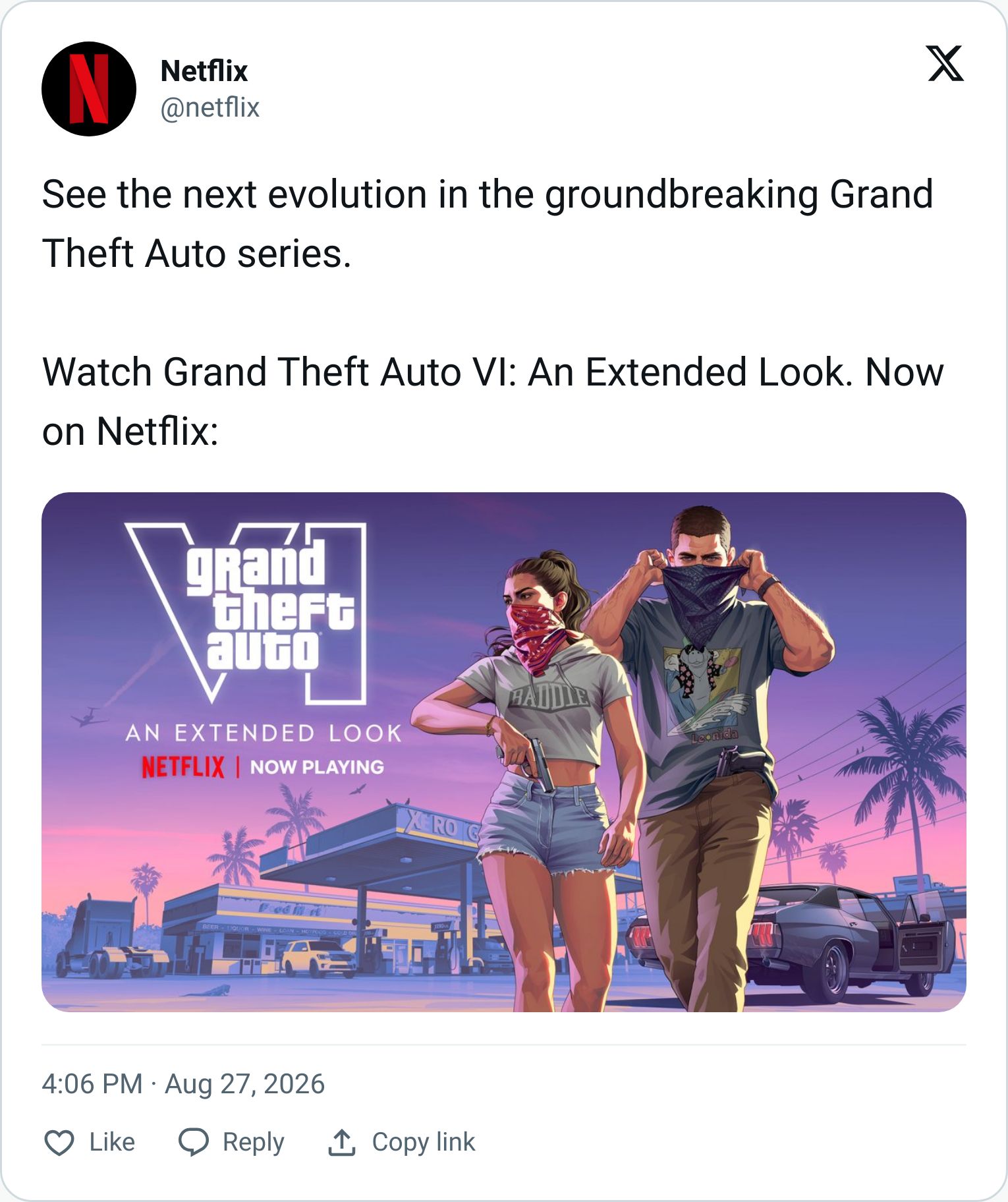 Tweet screenshot