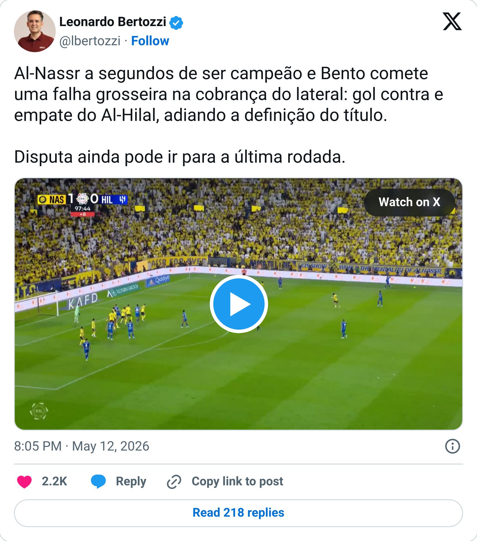 Tweet screenshot