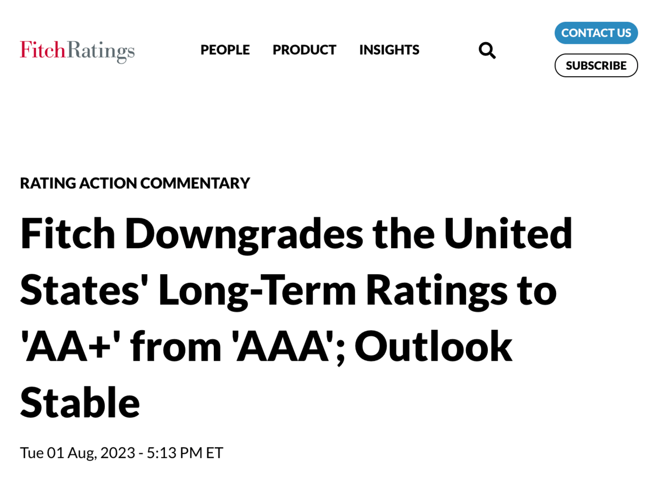#014: US Debt Downgraded from AAA to AA+