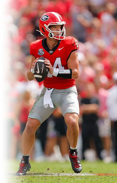 Georgia quarterback in the pocket