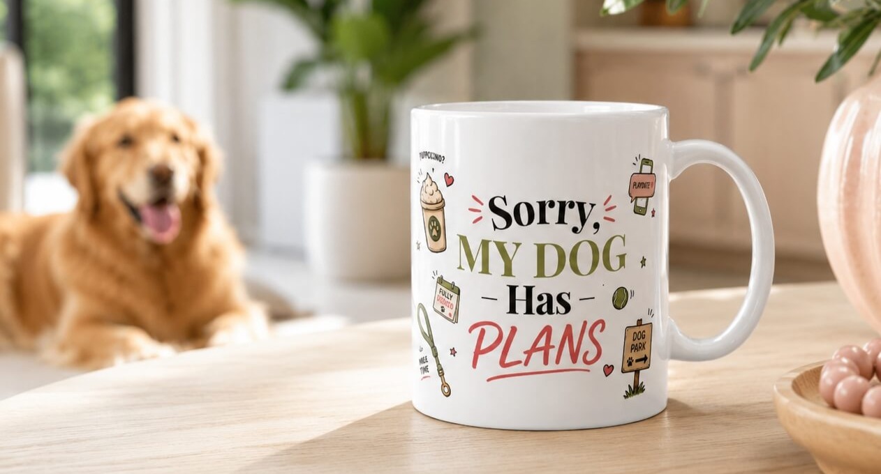 Sorry, My Dog Has Plans dog lover mug by Zevinity