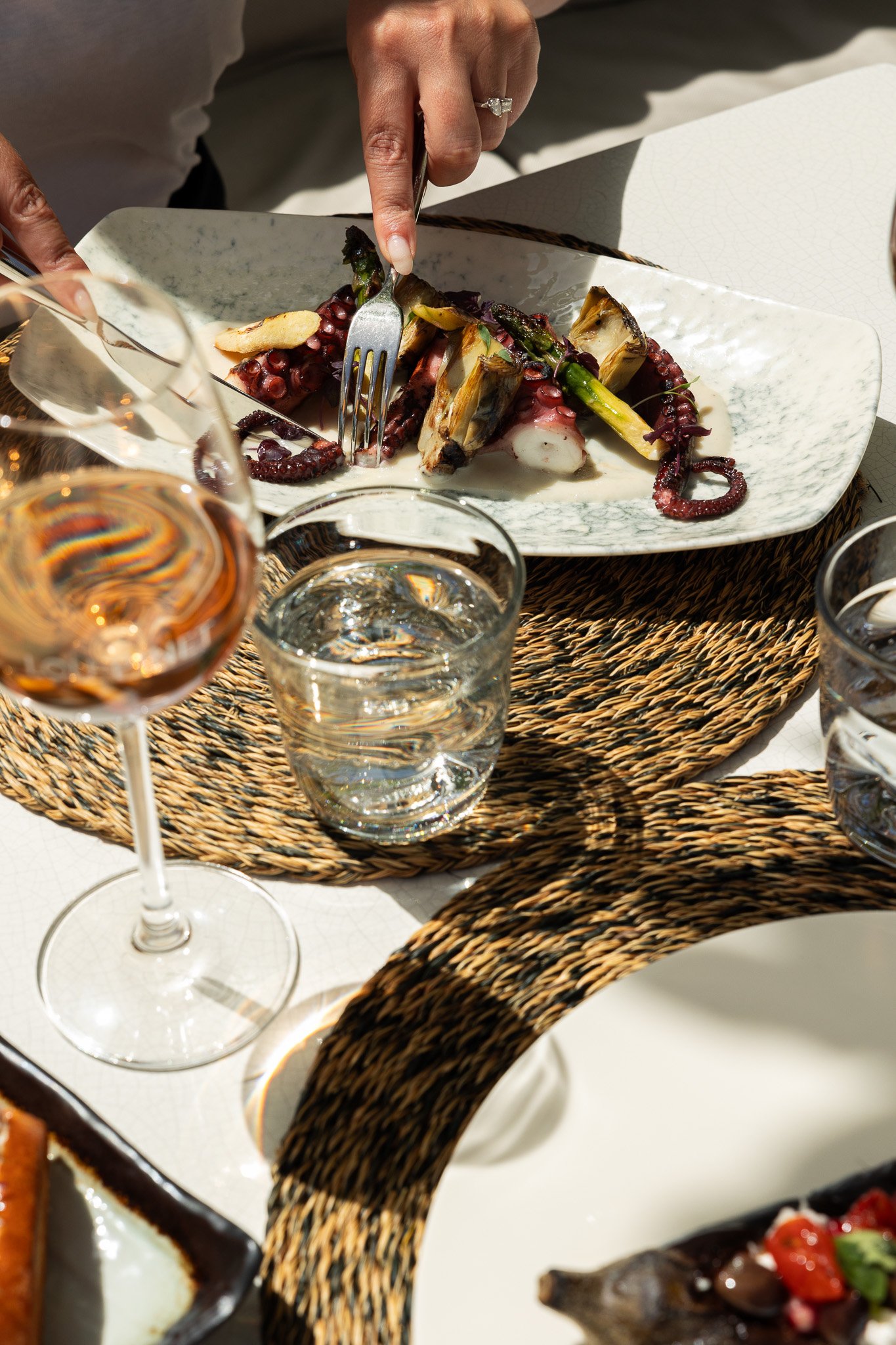 Outdoor dining at Hôtel Lou Pinet