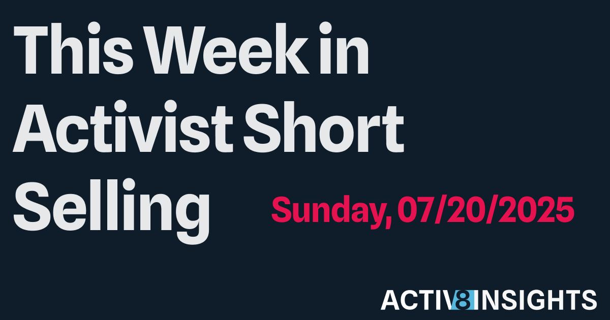 Weekly Wrap-Up: Sunday, 07/20/2025 