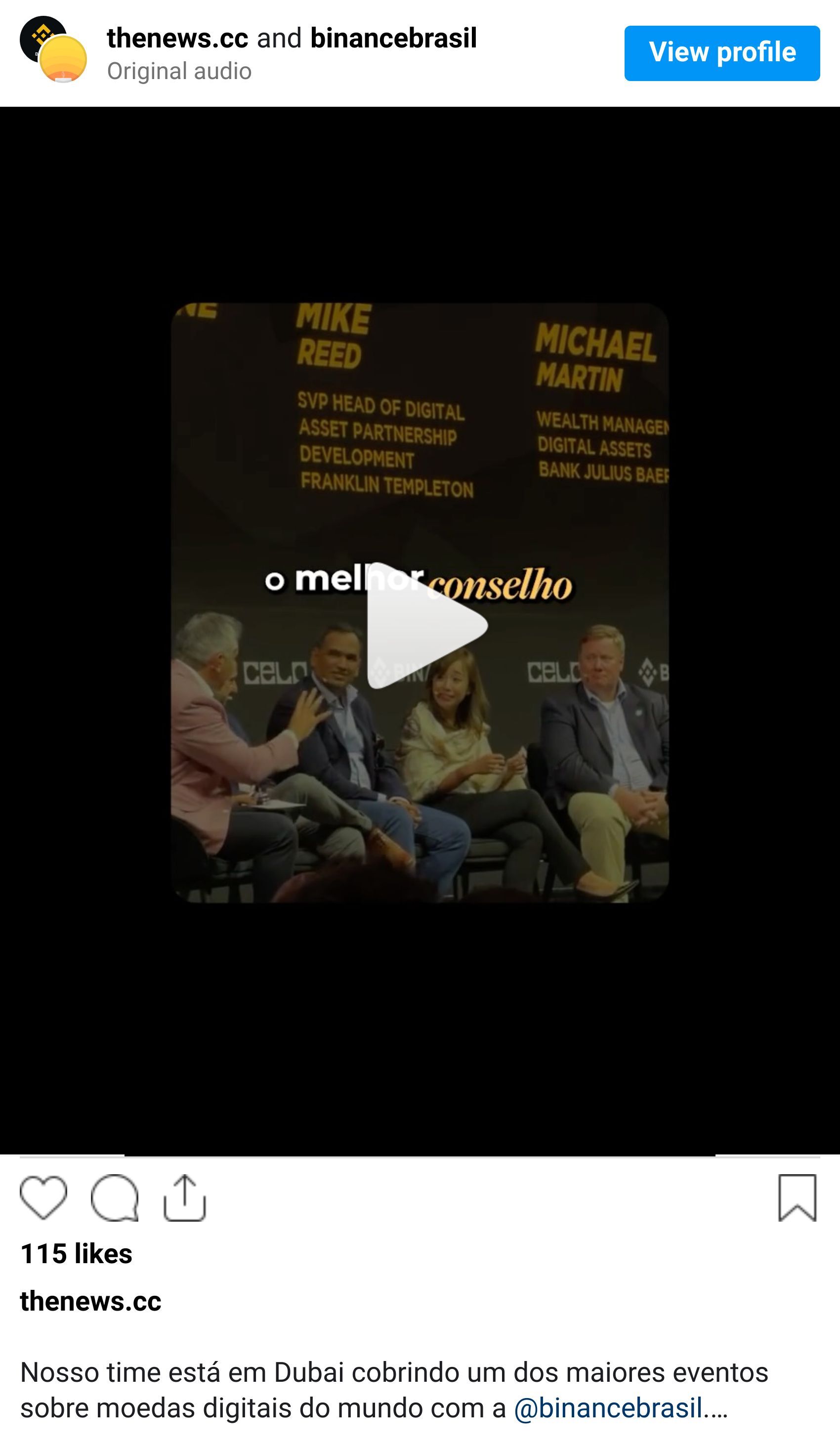 Instagram reel screenshot