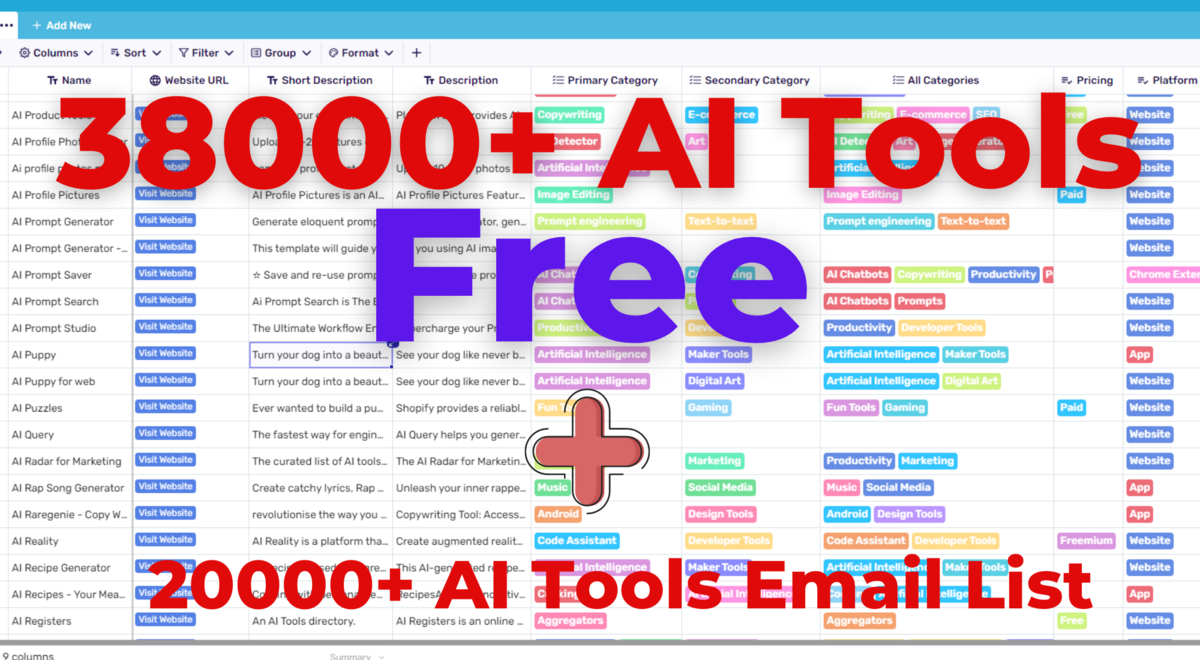 Largest FREE AI Tools Database - 38000+ AI Tools | AI PlanetX