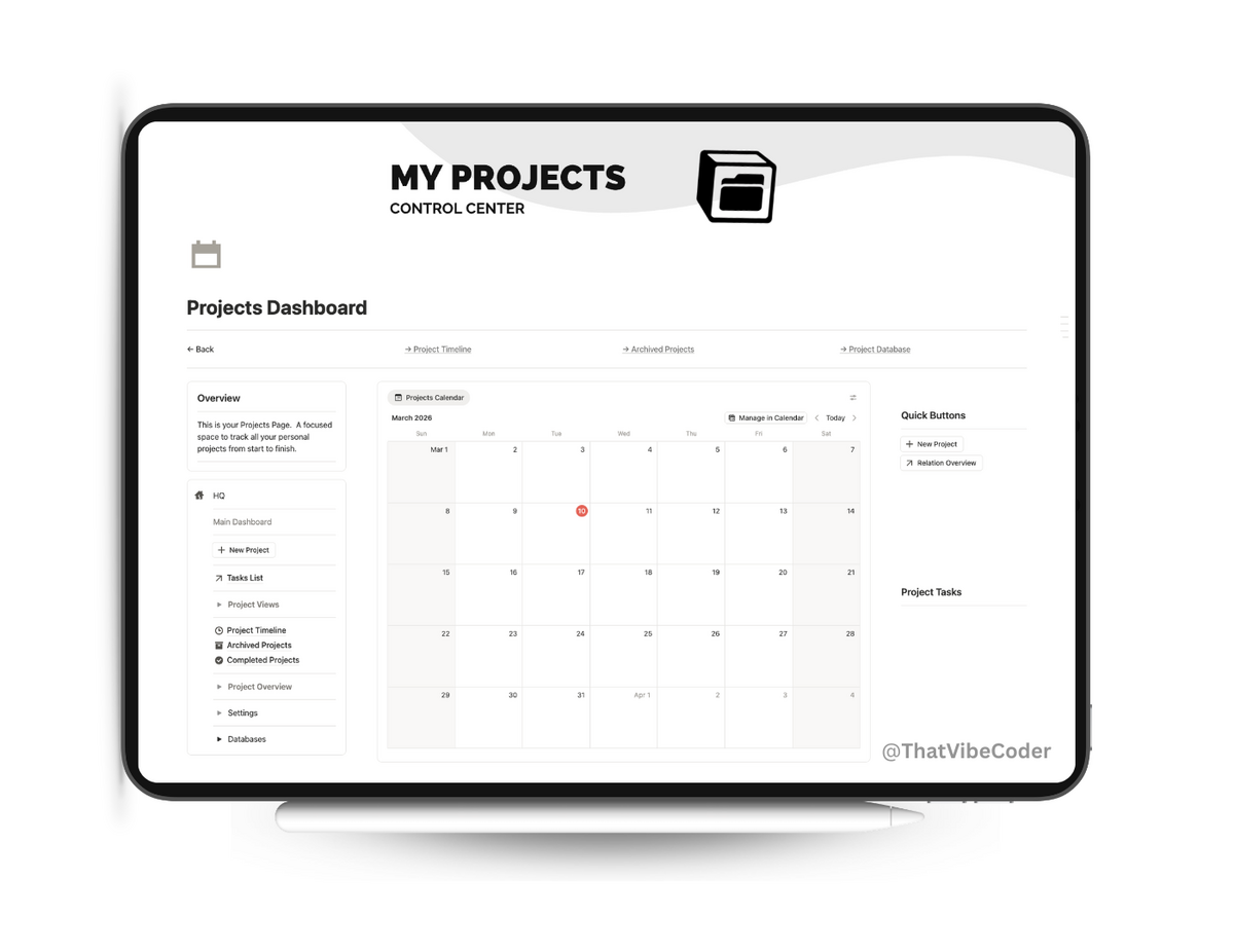 Projects Dashboard | That Vibe Coder's Newsletter